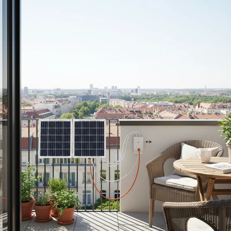 Kit solaire plug and play installé sur un balcon en Suisse